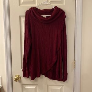 Maternity - a:glow Maternity and Nursing Maroon Long Sleeve Top - Size XL